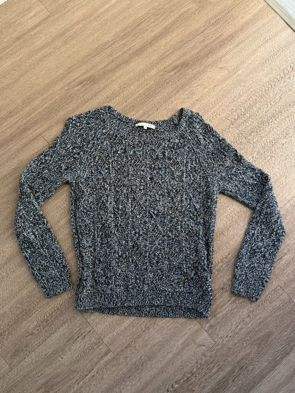 Sandro Paris Marled Knit Sweater Blue Black Cream | Size 1 (S)